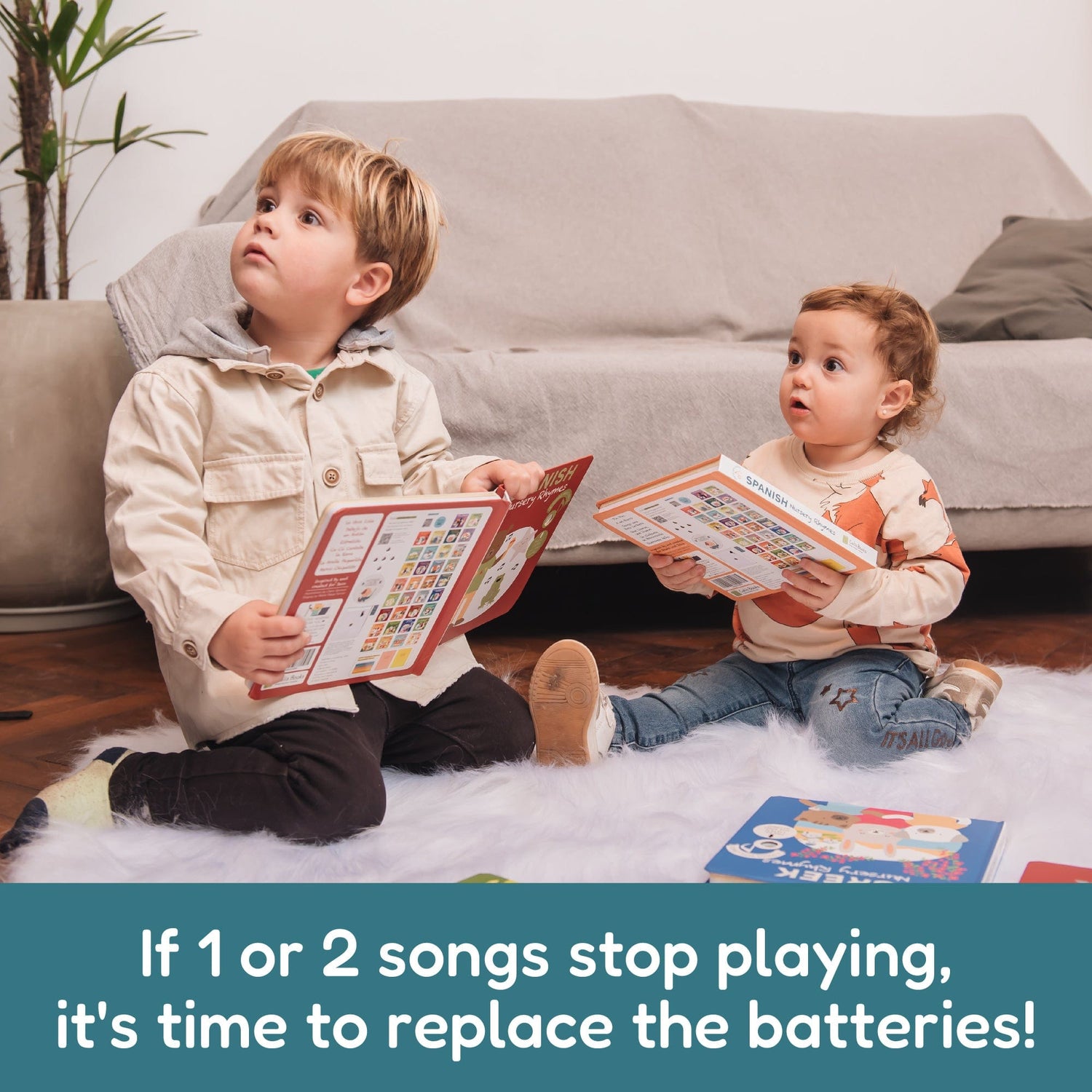 Get FREE replacement battery kits for your sound books!
