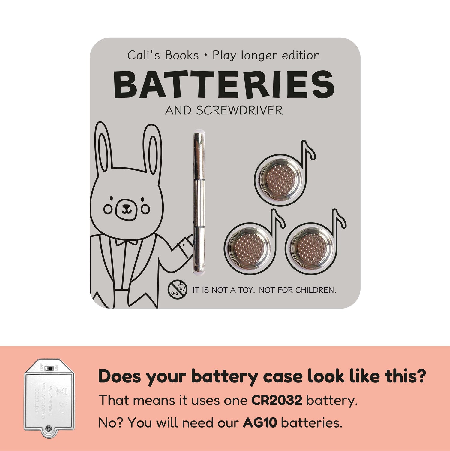 Replacement Battery Kit for Sound Books with one CR2032 Battery