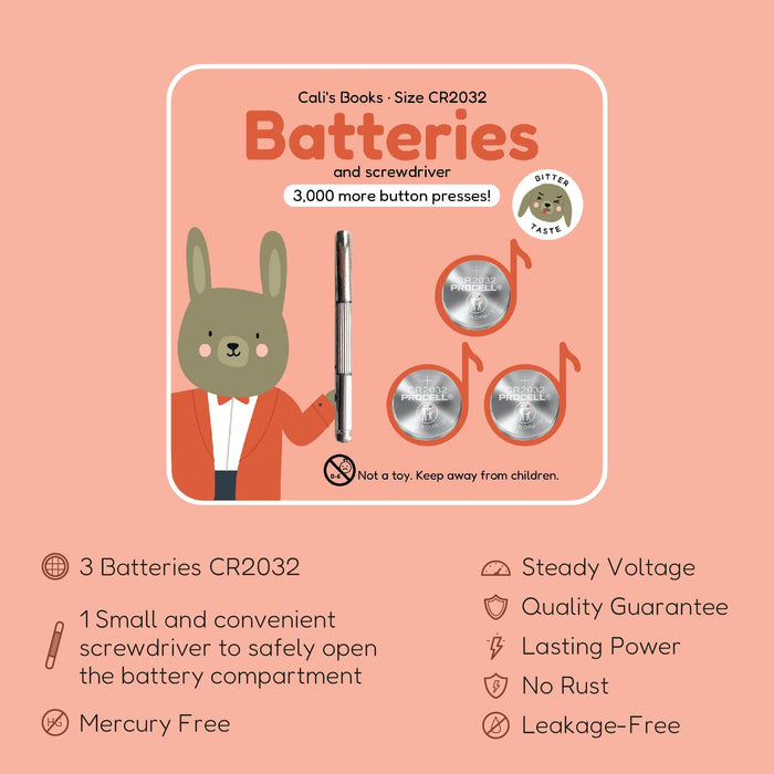 Cali's Books Batteries CR2032 Bitter Taste Battery Replacement Kit