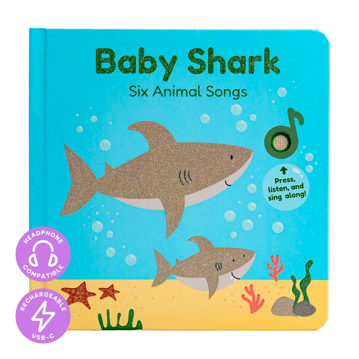 Cali's Books Sound Books Baby Shark Nursery Rhymes - Headphone Edition