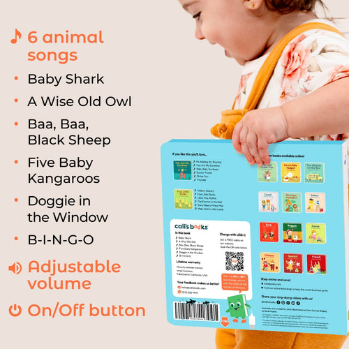 Cali's Books Sound Books Baby Shark Nursery Rhymes - Rechargeable