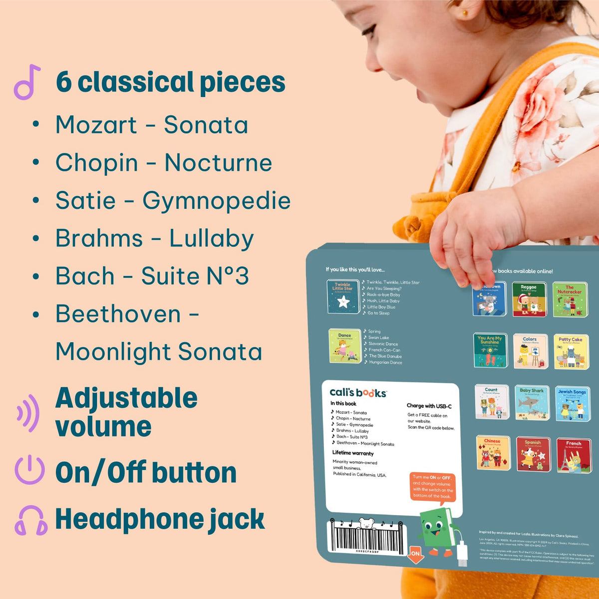 Cali's Books Sound Books Bedtime Six Classical Pieces - Headphone Edition