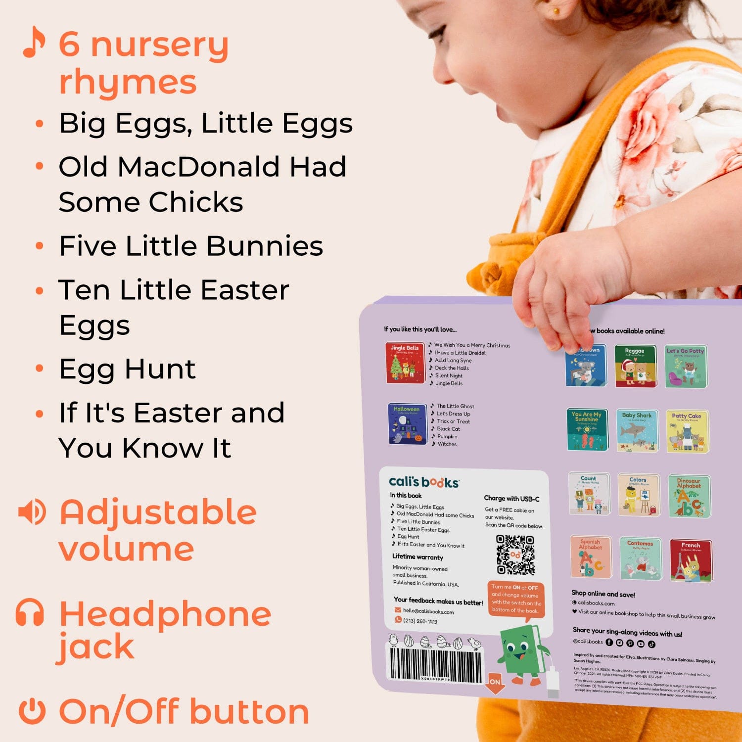 Cali's Books Sound Books Easter Nursery Rhymes - Headphone edition