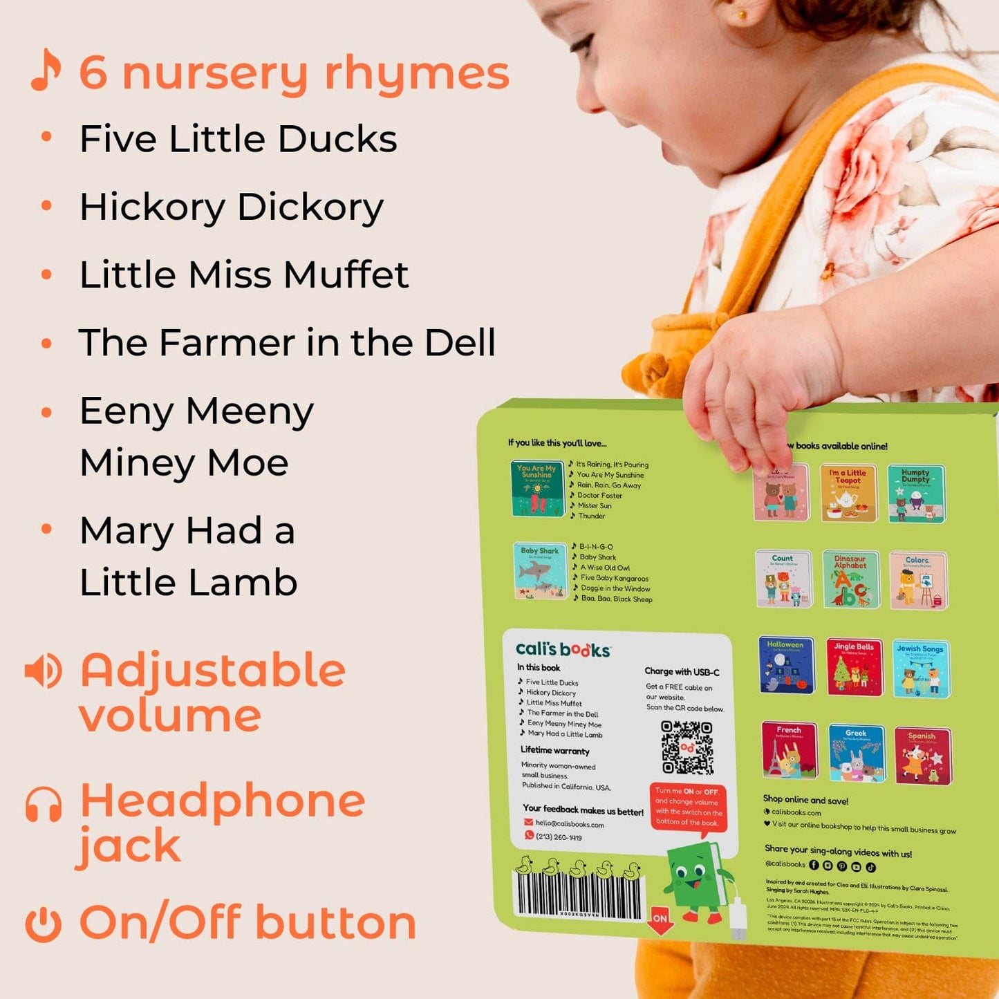 Cali's Books Sound Books Five Little Ducks Nursery Rhymes - headphone edition