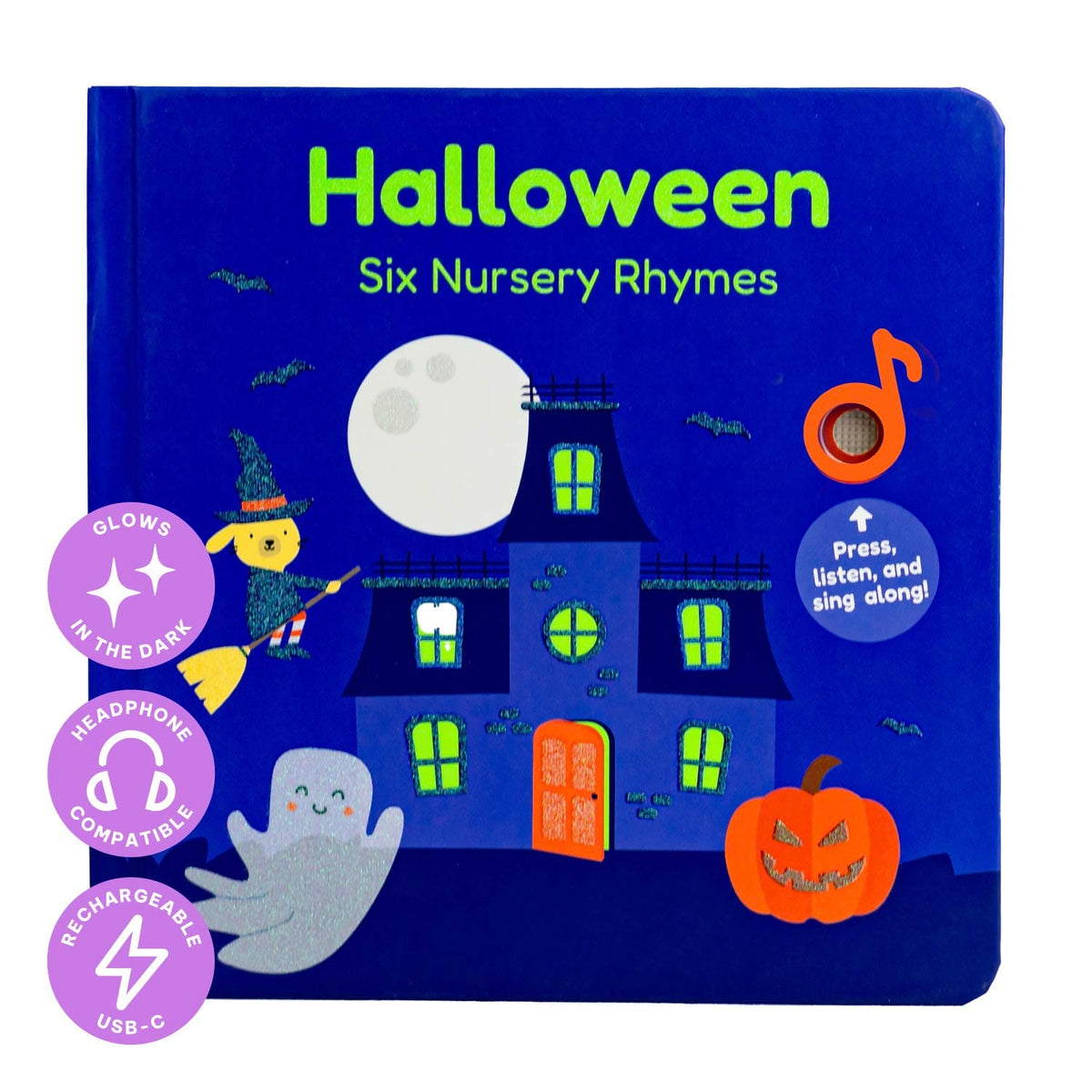 Cali's Books Sound Books Halloween Nursery Rhymes Glow-in-the-Dark - Headphone Edition