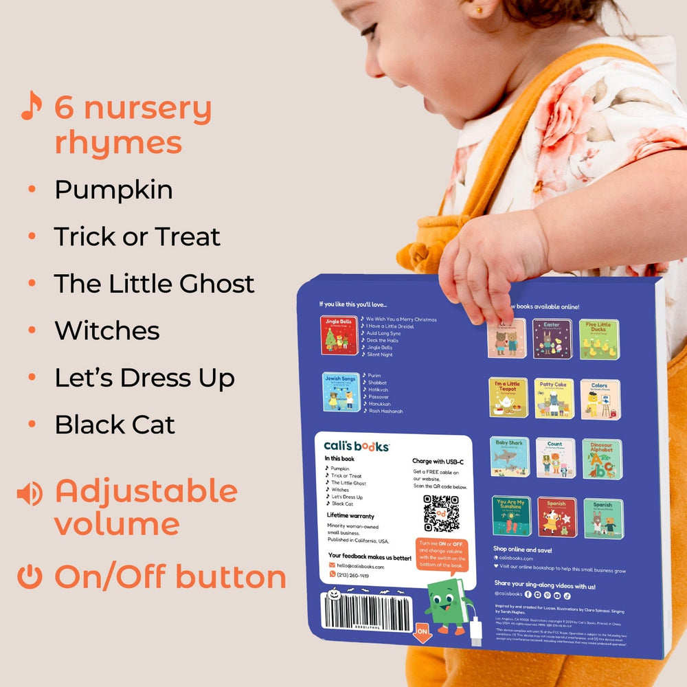 Cali's Books Sound Books Halloween Nursery Rhymes Glow-in-the-Dark - Rechargeable sound book