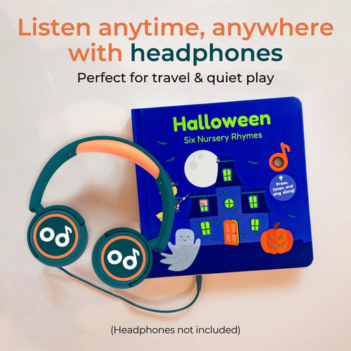 Cali's Books Sound Books Halloween Nursery Rhymes Glow-in-the-Dark - Rechargeable w/Jack Feature