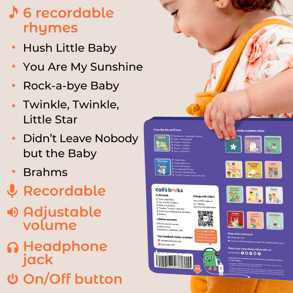 Cali's Books Sound Books Hush Little Baby - Recordable