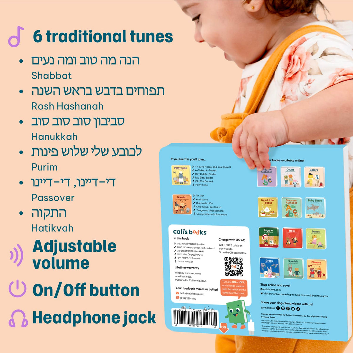Cali's Books Sound Books Jewish Songs - Headphone Edition