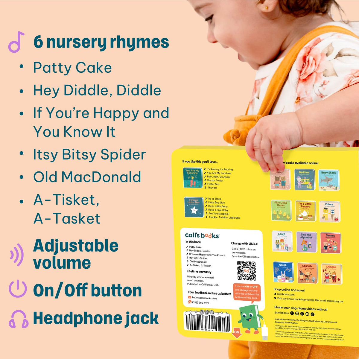 Cali's Books Sound Books Patty Cake Nursery Rhymes - Headphone Edition