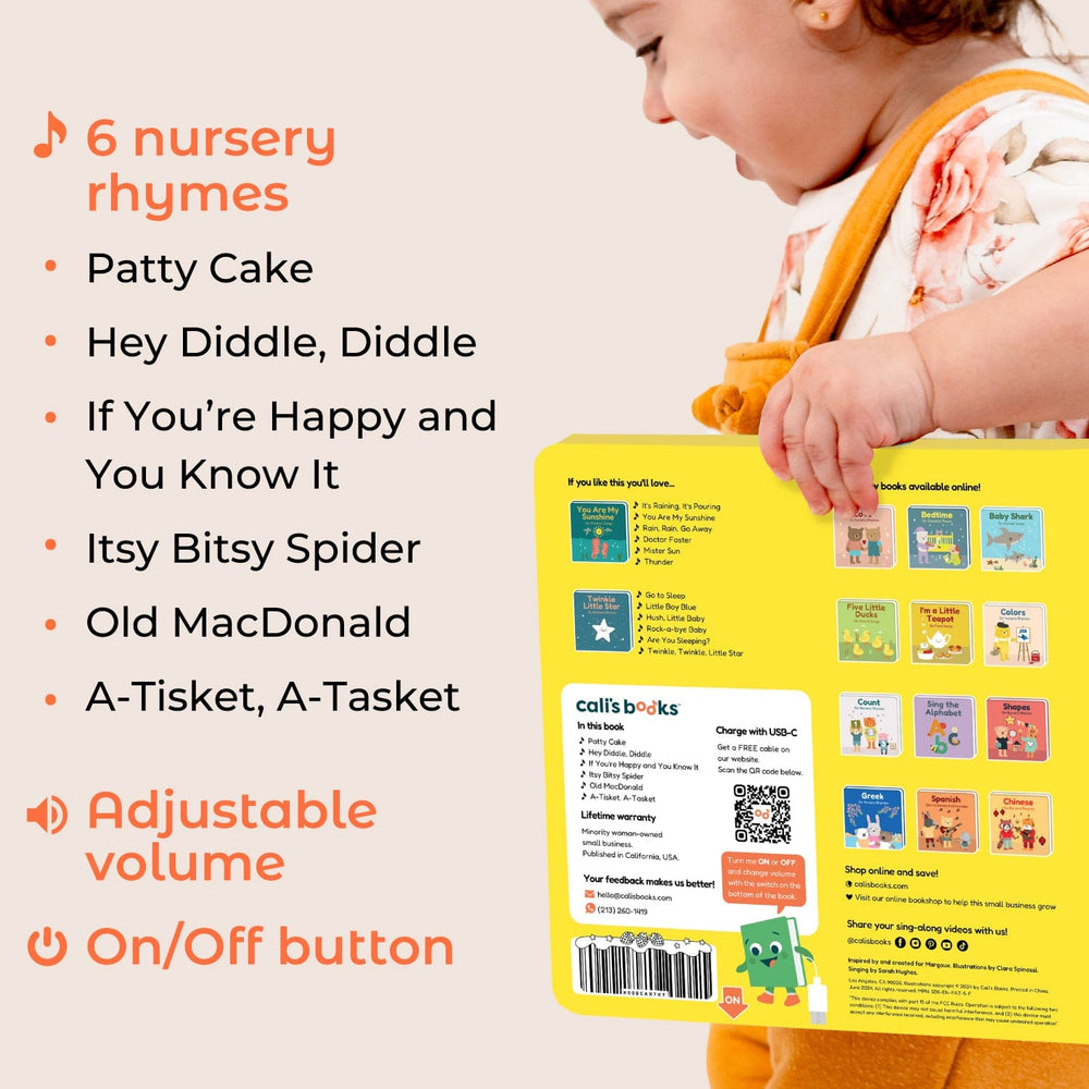 Cali's Books Sound Books Patty Cake Nursery Rhymes - Rechargeable