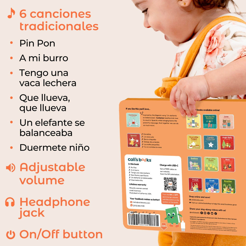 Cali's Books Sound Books Spanish Nursery Rhymes - Headphone Edition