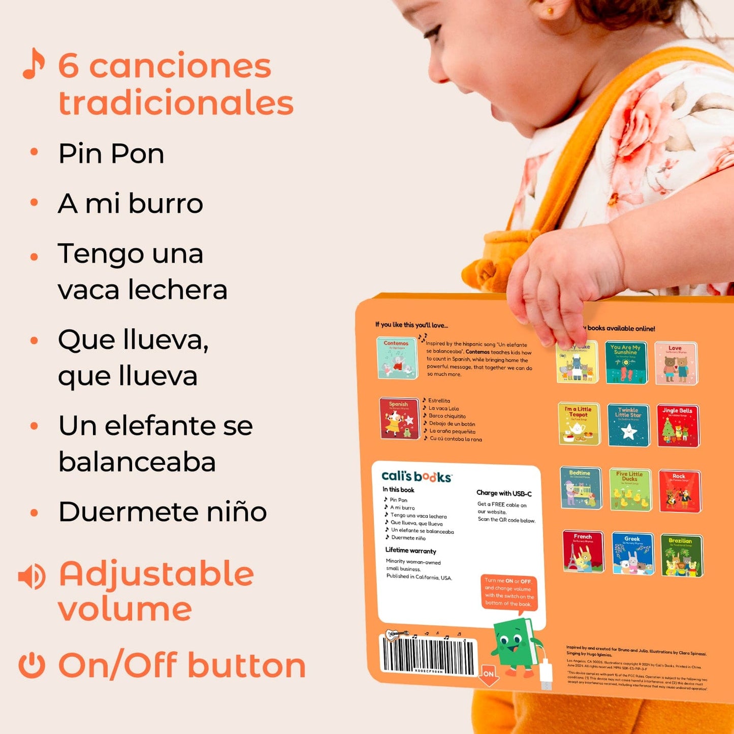 Cali's Books Sound Books Spanish Nursery Rhymes - Rechargeable