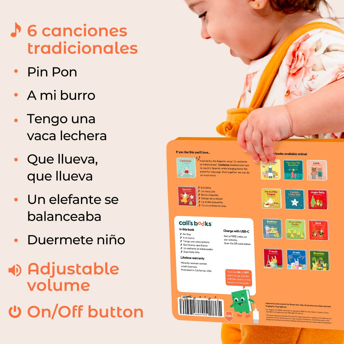 Cali's Books Sound Books Spanish Nursery Rhymes - Rechargeable