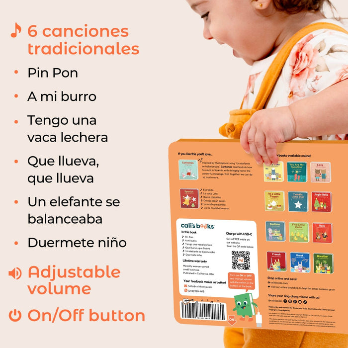 Cali's Books Sound Books Spanish Nursery Rhymes - Rechargeable