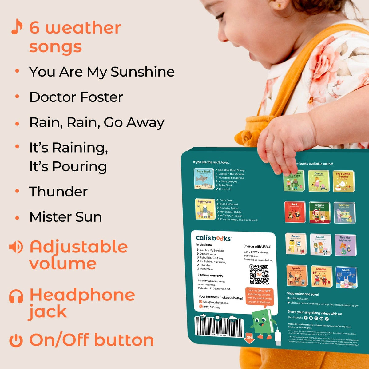 Cali's Books Sound Books You Are My Sunshine - Rechargeable w/ Jack Feature